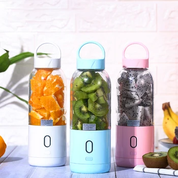 

500ml Portable Mini Juicer Electric USB Rechargeable Smoothie Blender Fruit Cup Machine Kitchen Mixer Maker Food Processor