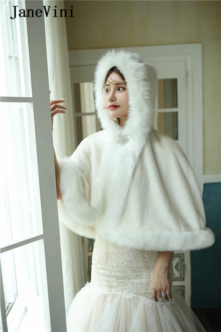 prom dress with fur shawl