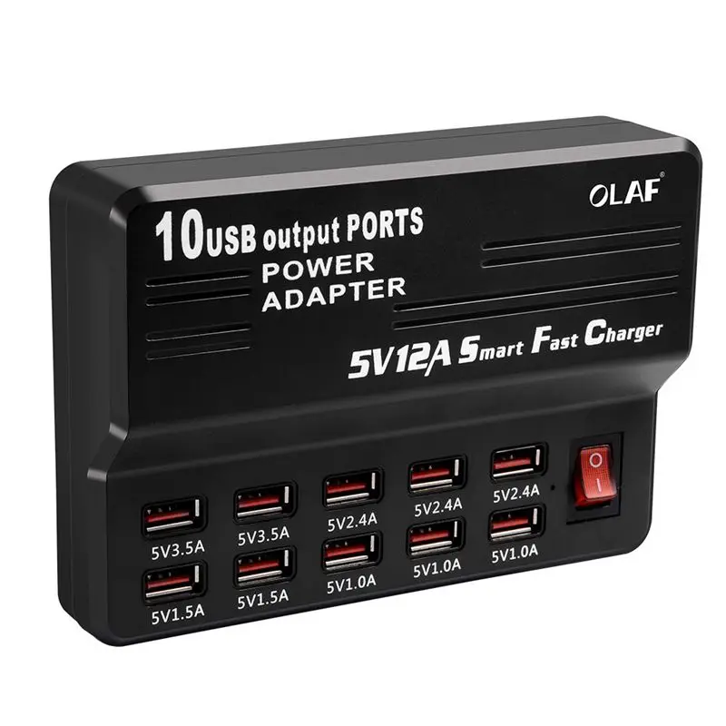 ЕС Plug 10 портов USB зарядное устройство 3.5A Быстрая зарядка для iPhone iPad samsung несколько настенных зарядных устройств мобильного телефона универсальный адаптер
