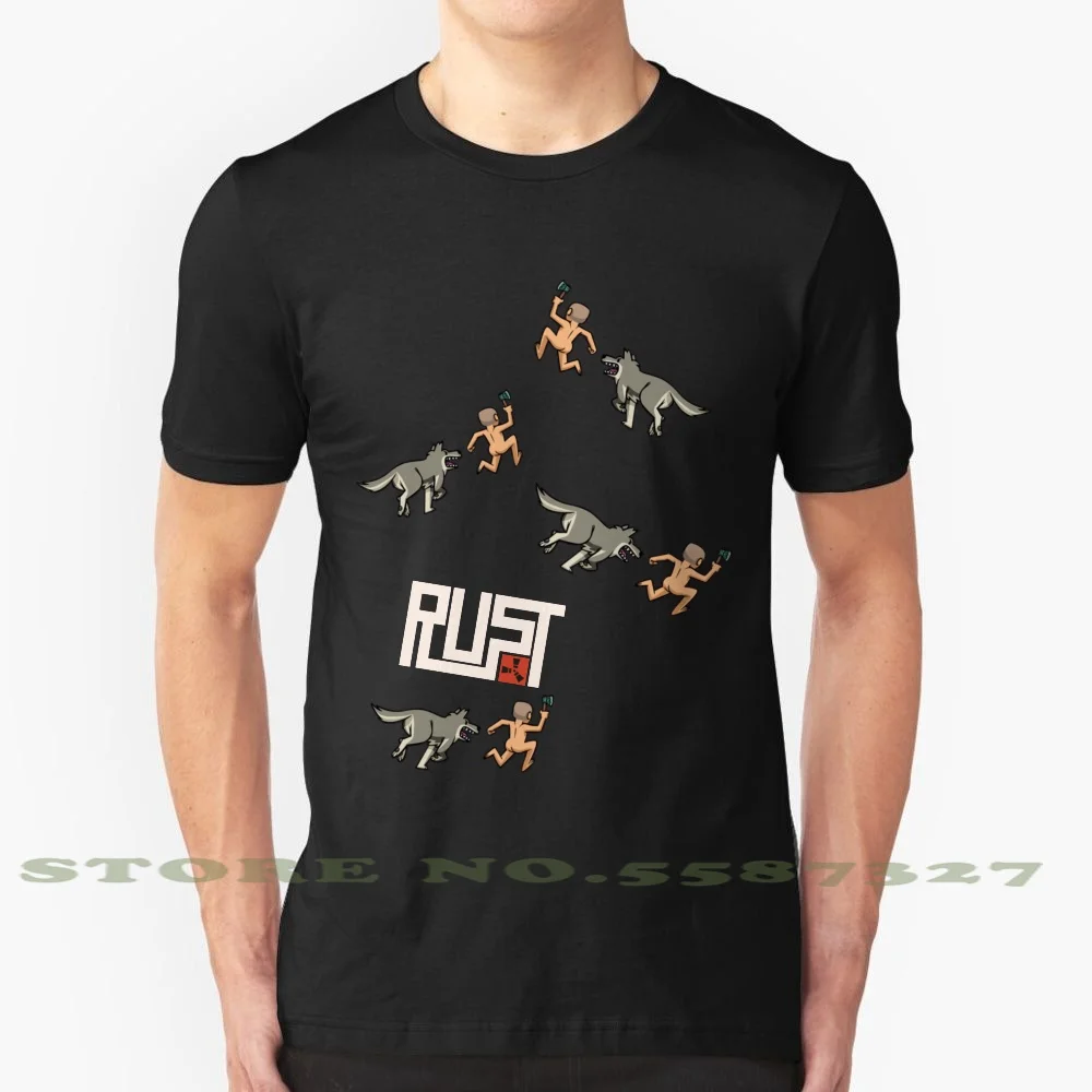 For The Best Rust Players Cool Design Trendy T-Shirt Tee Wolve Funny Comic Fanart Axe Game Life | Мужская одежда
