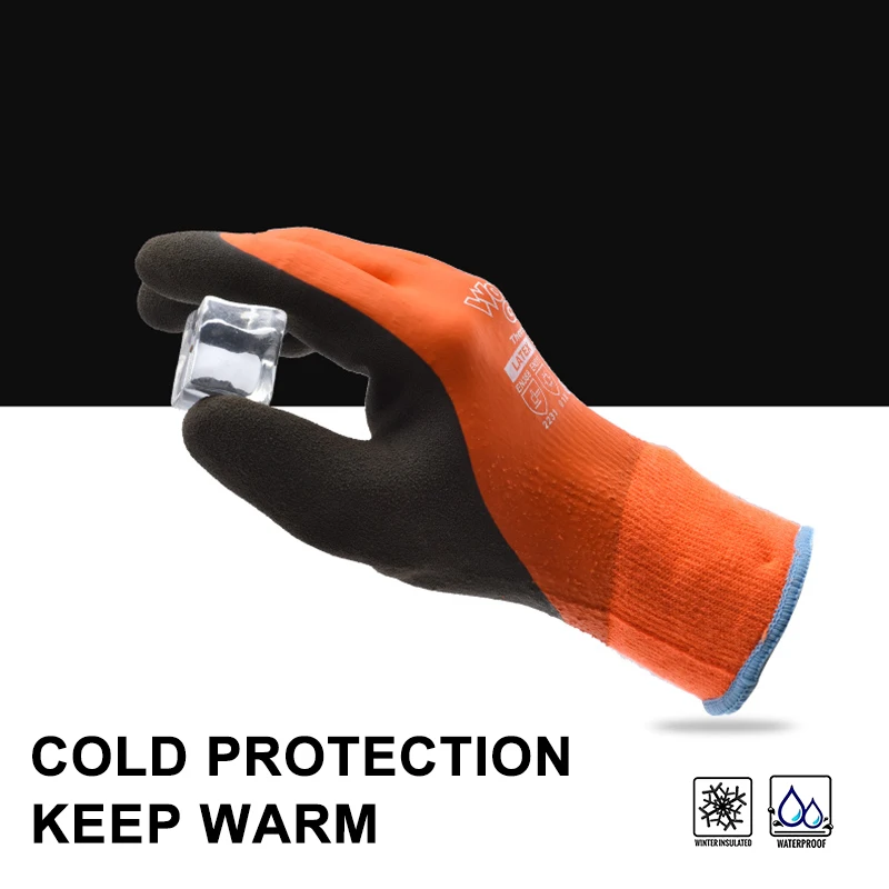 Wonder Grip Thicken Garden Working Gloves Coldproof Work Gloves Double Layer Latex Coated Protection Gardening