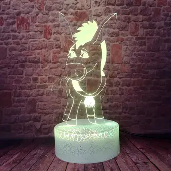 

Flashing Eeyore Donkey Cartoon Model 3D Illusion LED Desk Nightlight Colorful Changing Light Anime action & toy figures gift
