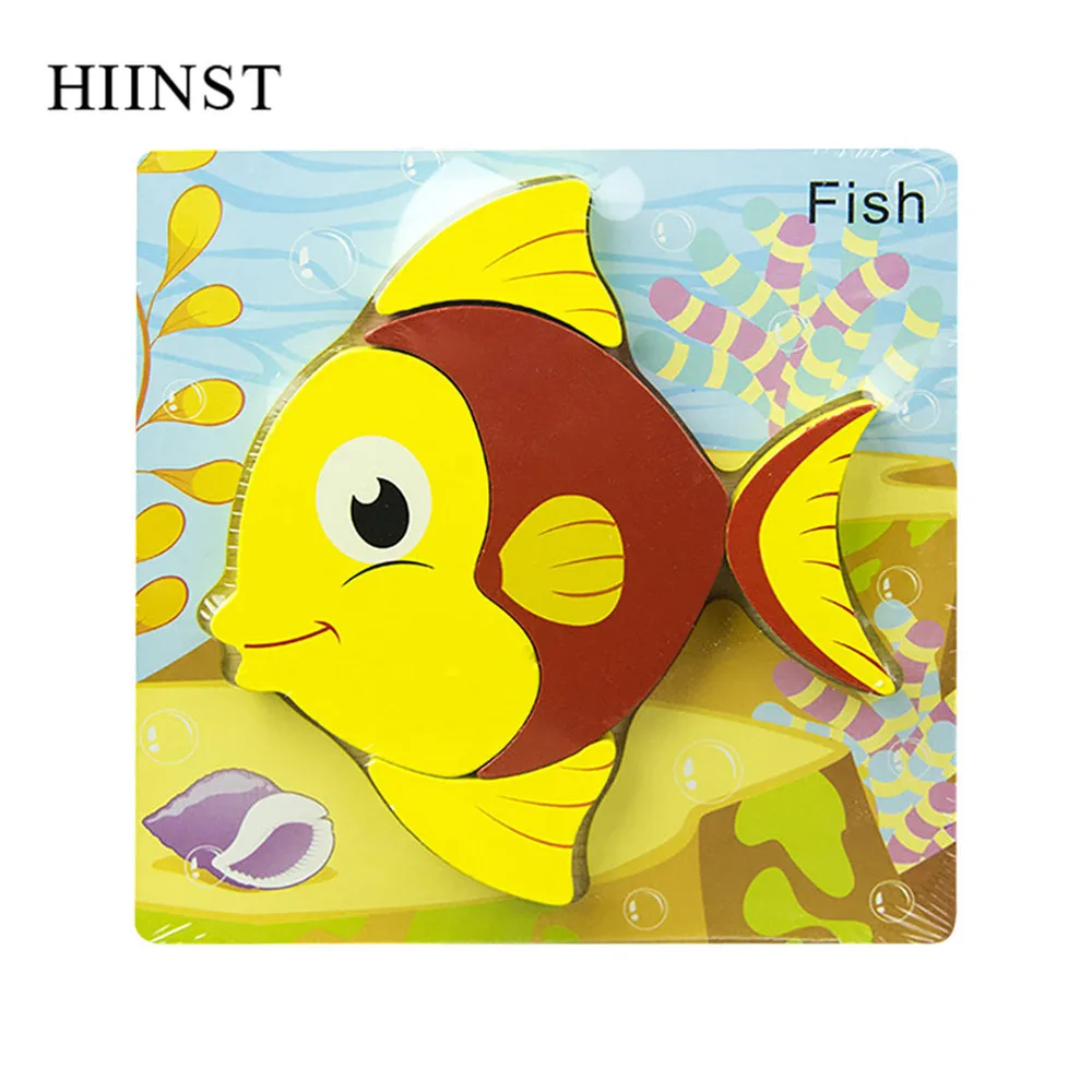 HIINST пазл, игрушки для детей, Kawaii деревянные пазлы с животными, детские развивающие игрушки, развивающие игрушки для малышей
