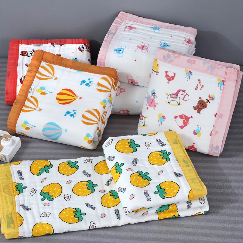 Cobertores do Bebê Camadas de Musselina Algodão Bebê Dormir Cobertor Swaddle Respirável Infantil Crianças 120*150cm 6 8 Cobertores do bebê 6 camadas de musselina