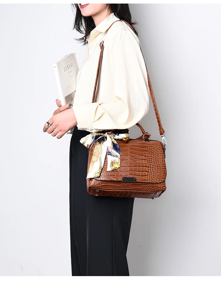Высококачественная кожаная сумка, модная женская сумка, новинка, женские сумки на одно плечо, сумка-мессенджер с шелковым шарфом, сумка-тоут, дизайнерская сумка