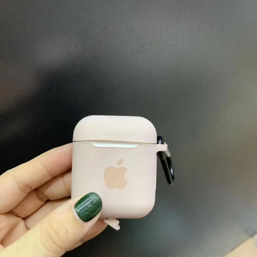 Для Apple AirPods 2 1, аксессуары для наушников, мягкий чехол с милым логотипом, карамельный цвет, чехол с крючками - Цвет: 7