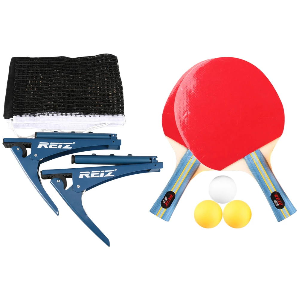 

Lixada Ping Pong Paddle Set with Table Tennis Net Set For Indoor Outdoor Training Competition