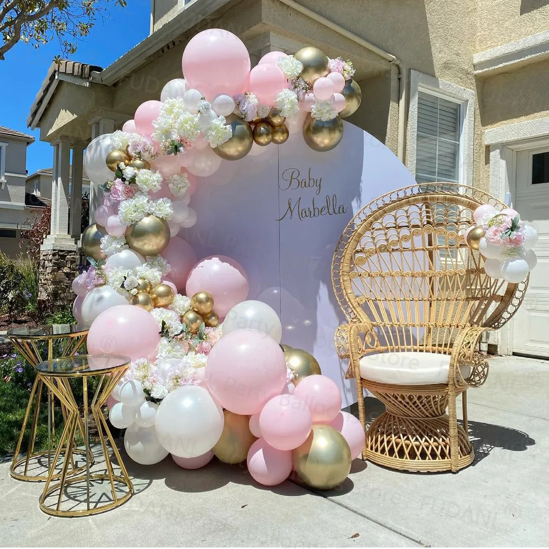 

110pcs Macaron Pink White Garland Balloons Arch Romantic Wedding Birthday Baby Shower Party Decors Air Globos Supplie Holy Event