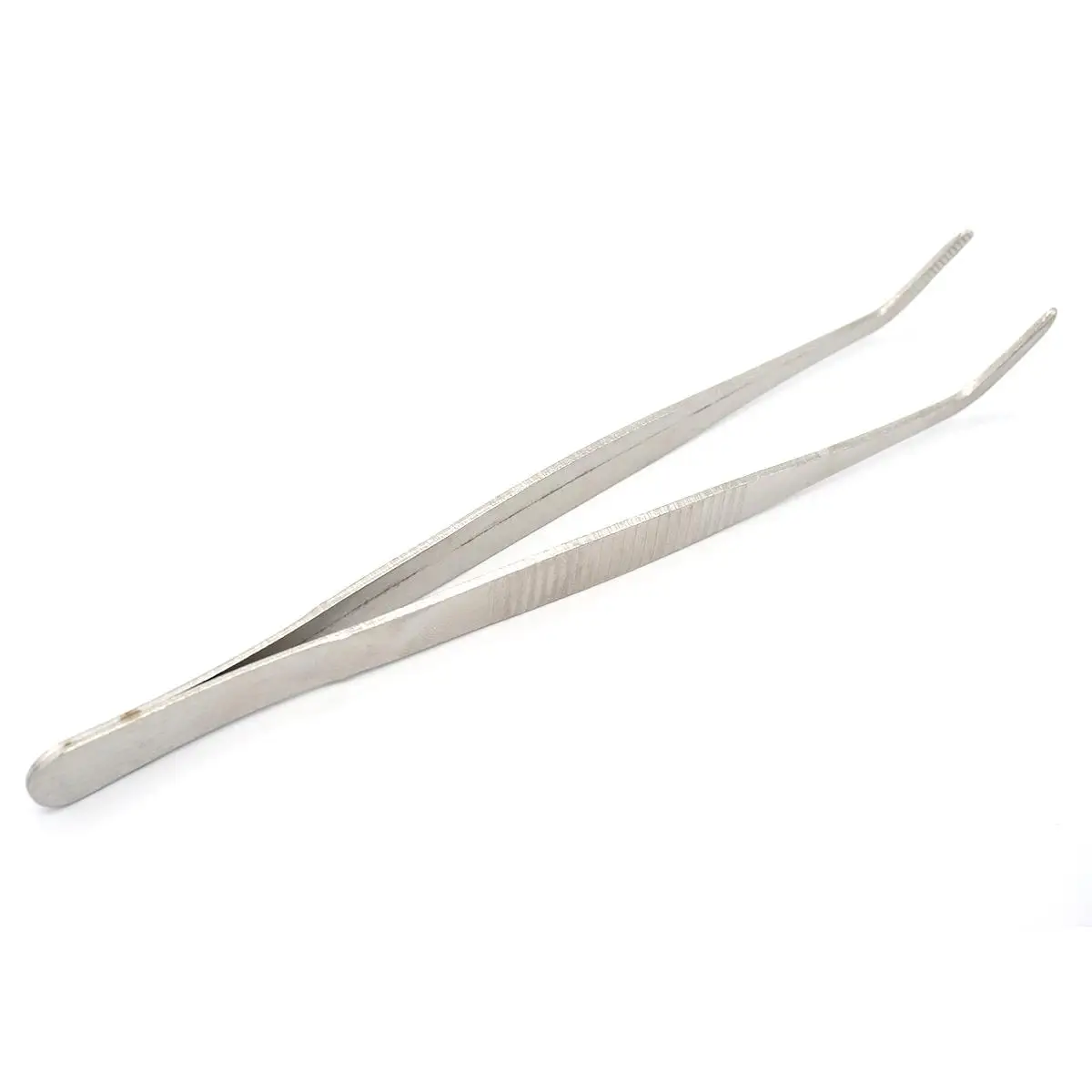 16cm Stainless Steel Tweezer Curved Round Tip Chemistry Medical Tool