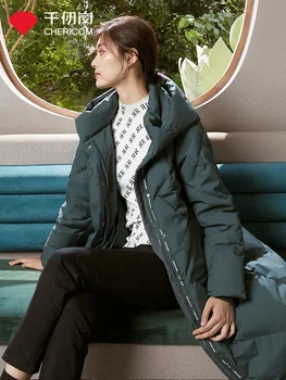 

CHERICOM 2020 New down jacket Women's Mid-length double collar hooded casual all-match goose down down down Y25T111Y