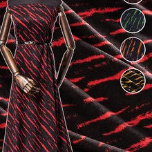 Новая полосатая трикотажная бархатная ткань осень и зима шерстяное платье полосатый жаккард кашемир высокого класса модный материал