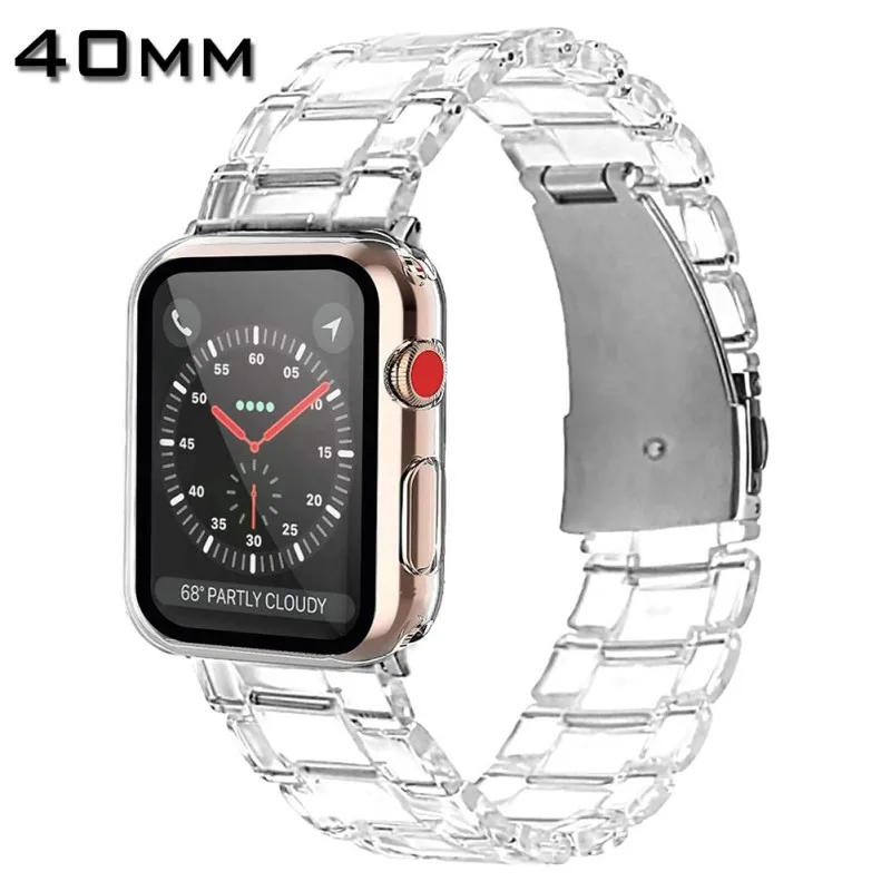 Ремешок для Apple Watch 38 мм 40 42 44 с закаленным стеклом защиты экрана сменный