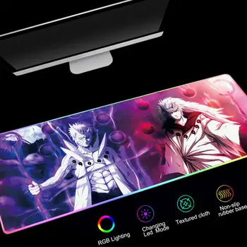 

Naruto RGB XXL Mat Large Anime Soft Large Gaming Mouse Pad With Backlight Mousepad Cartoon Rubber Led Computer Keyboard Pad Mats