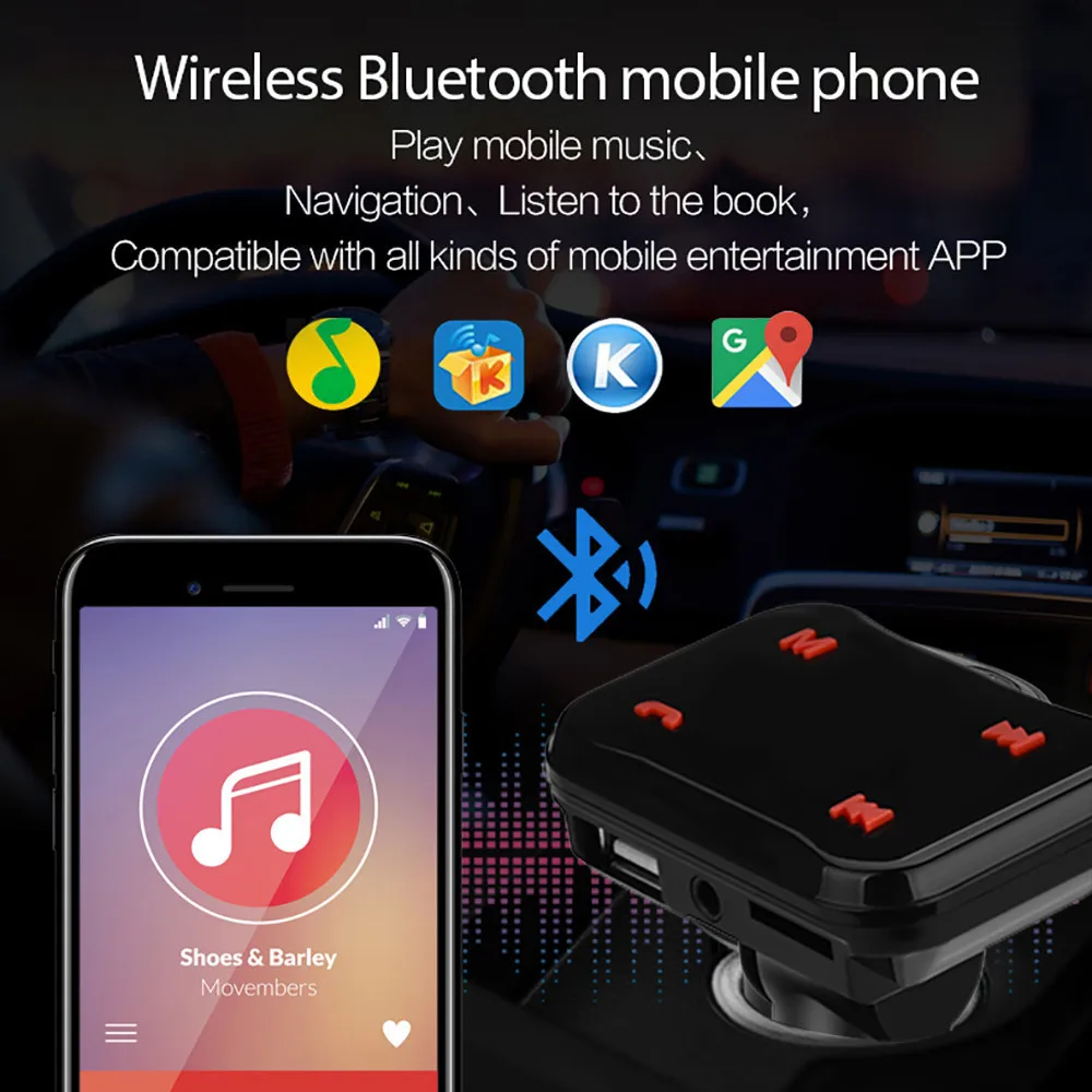USB Bluetooth автомобильное зарядное устройство для телефона зарядное устройство fm-передатчик MP3 радио плеер 12-24 В Поддержка 32 Гб TF карта USB