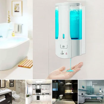 

450mL Automatic Soap Dispenser Wall Pump Infrared Induction Smart Liquid Shampoo Foam Soap Dispenser Bottle for Kitchen Bathroom