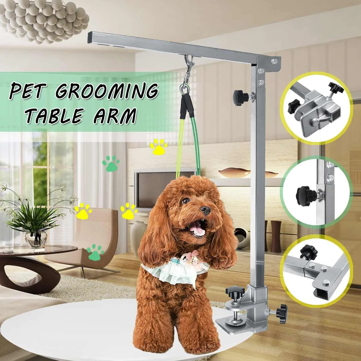 Dobrável pet cat grooming loop tabela ajustável pet grooming trela para