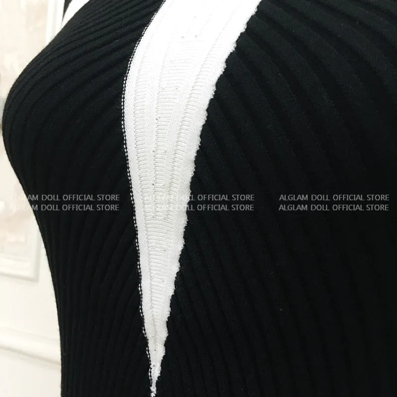 Зимний женский вязаный свитер со стоячим воротником, повседневное Мини Черное платье Vestidos, Повседневное платье с длинным рукавом