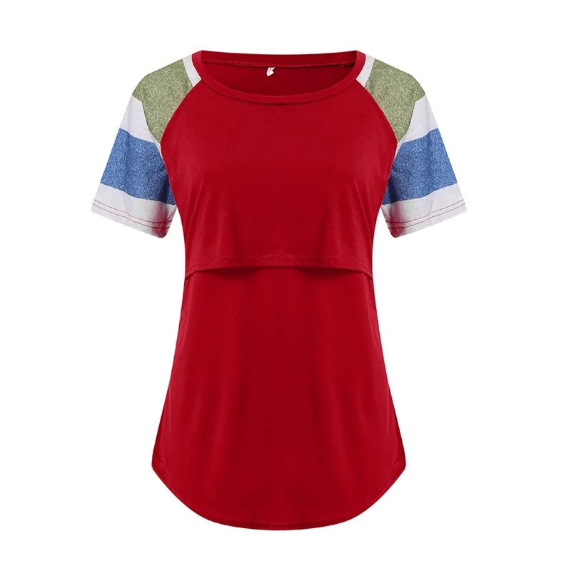 Autumn and winter digital printing round collar short-sleeved lactation dress nursing dresses breastfeeding jacket for feeding