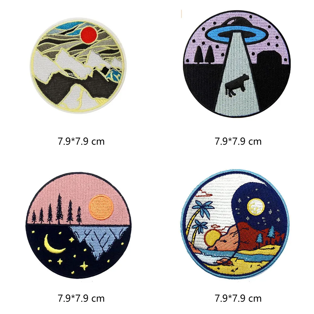 Scenery Sun Cute Iron On Patches For Clothes Handmade Sewing Patterns Embroidered Applique Patch On Clothes Stickers Vintage Scenery Sun Cute Iron On Patches For Clothes Handmade Sewing Patterns Embroidered Applique Patch On Clothes Stickers Vintage