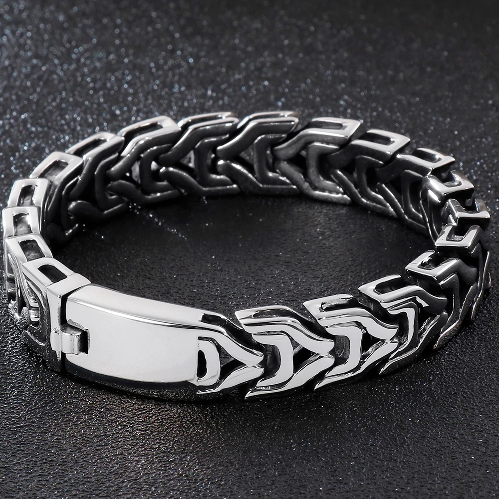 В стиле «хип-хоп», «панк рок-н-14/15/17 мм широкий браслет цепи Для мужчин Нержавеющая сталь Для мужчин s Браслеты байкерские массивных украшений для Для мужчин "Лучшие друзья"