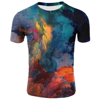 

Colorful Printing 3D T shirt Casual Summer Style Fashion Print Short Sleeve Tees Men Tops Color Print Art Streetwear Plus Size