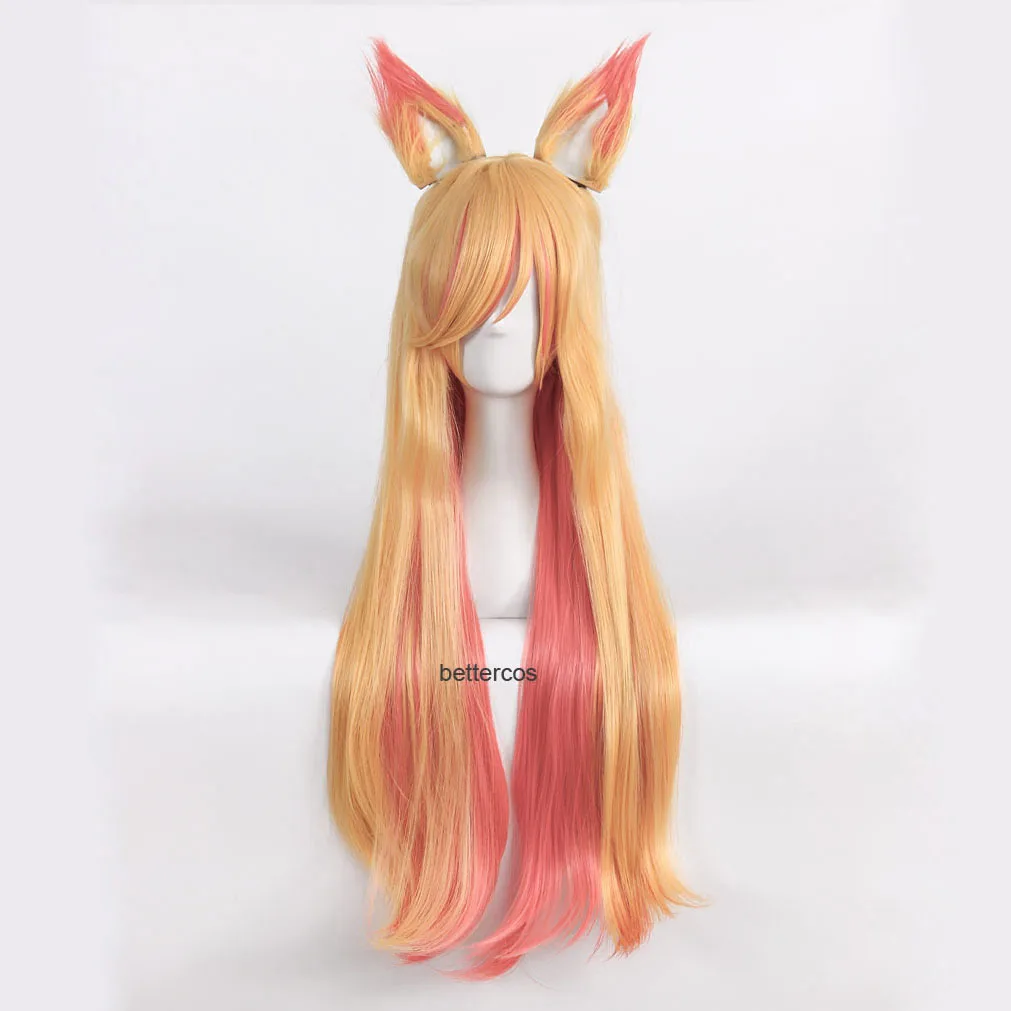 Парик для косплея LOL Star Guardian the Nine Tailed Fox Ahri Gumiho термостойкий синтетический парик