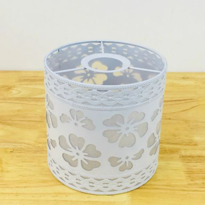 

Floral Metal Lampshade Table Pendant Light Shade Lamp Cover White Ornament