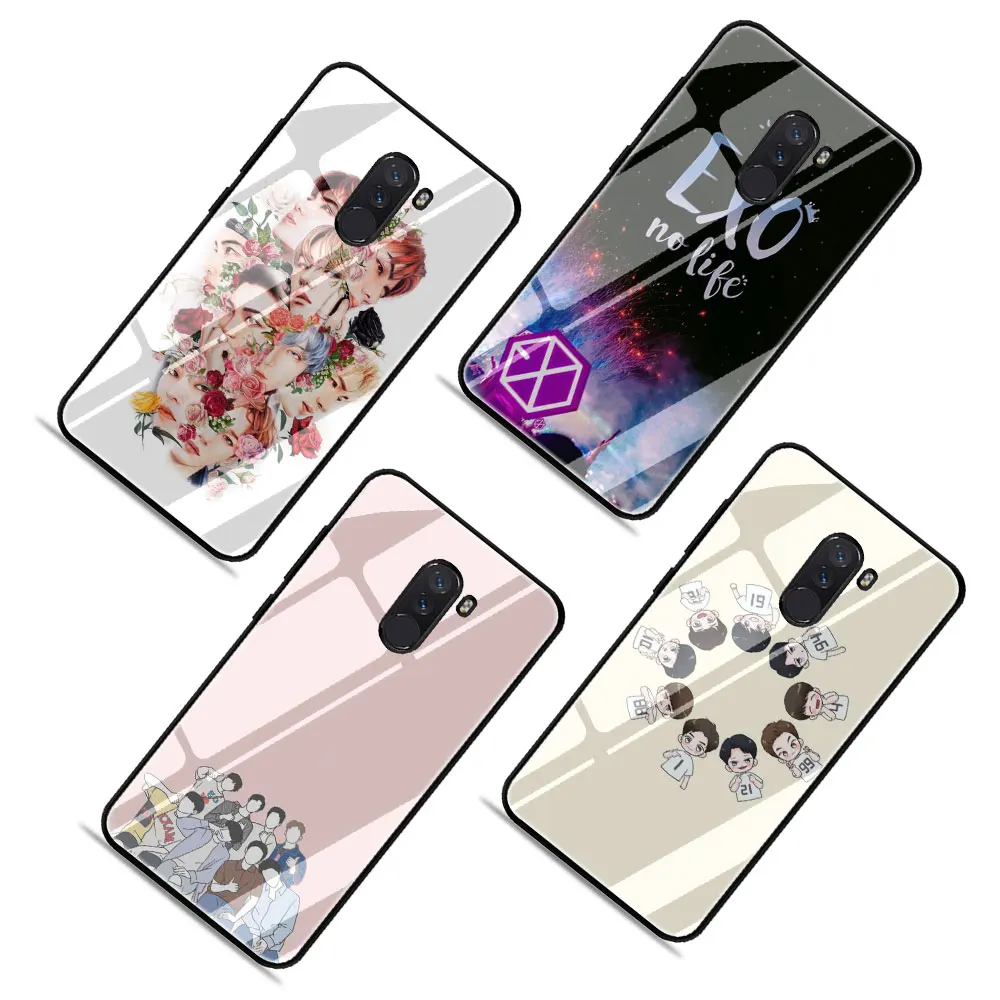 EXO band k-pop kpop чехол из закаленного стекла для телефона Xiaomi mi 8 9 Red mi 4X 6A Note 5 6 7 Pro Pocophone F1