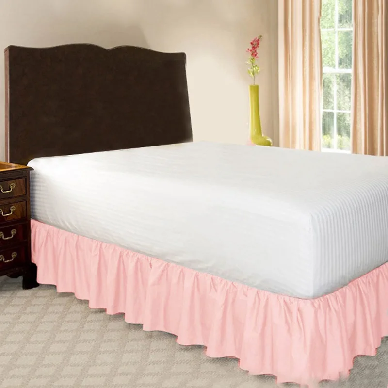 Домашний отель кровать юбка покрывало кровать покрывало эластичная лента кровать юбка без поверхности постельные принадлежности Размер продукта S-XXXL - Цвет: Pink