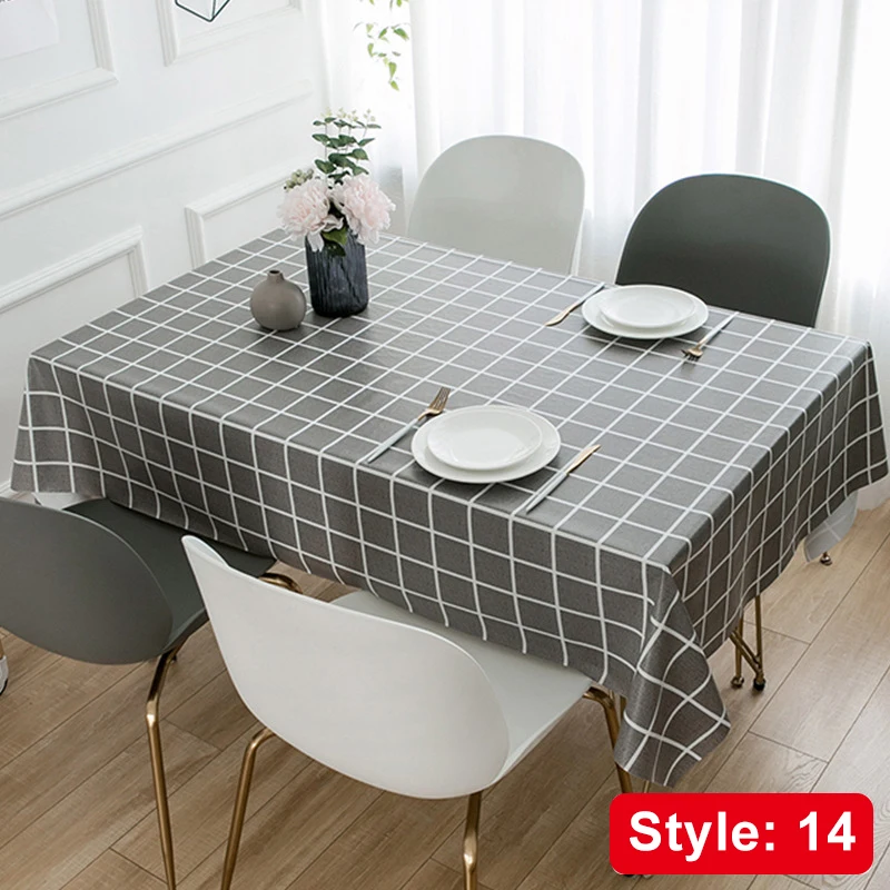 European style dustproof rectangular tablecloth non-slip simple lattice type 140*180cm suitable for home use | Дом и сад