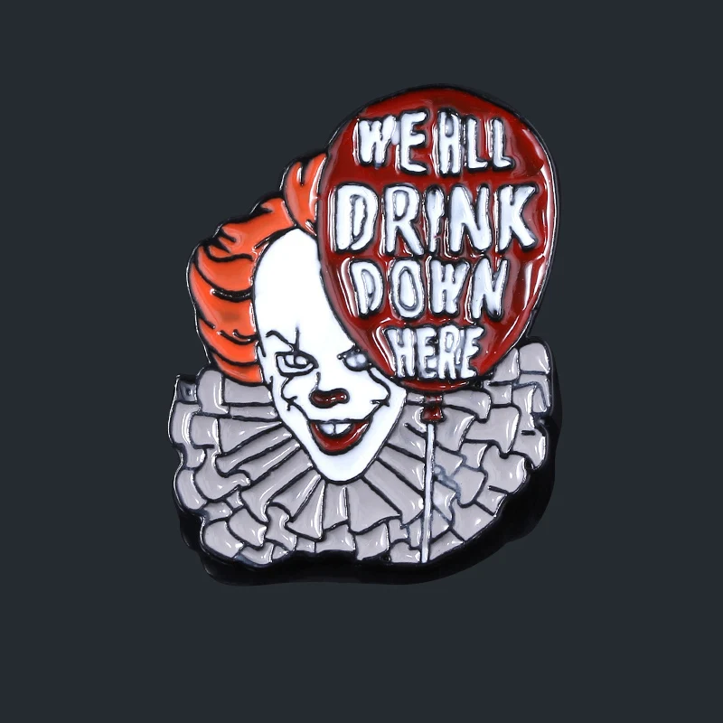 SG Movie DC Joker брошь Бэтмен булавки ужас клоун Чаки лицо Стивен Кингс это Pennywise эмалированная булавка на лацкане для женщин и мужчин ювелирные изделия