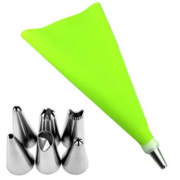 

8Pcs/Set Russian Icing Piping Tips Silicone Icing Piping Cream Pastry Bag Stainless Steel Nozzle Set DIY Cake Decorating Tips