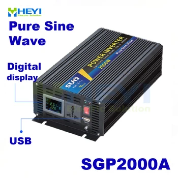 

New Smart Series Pure Sine Wave Inverter 2000W with USB input 12VDC 24VDC 48VDC output 110VAC 220VAC solar grid tie inverter