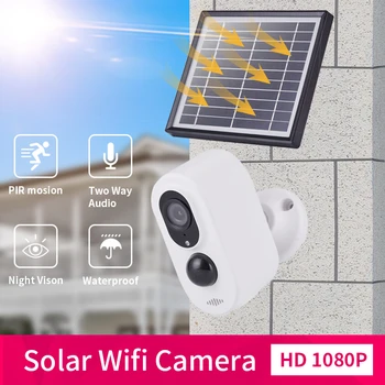 

Wifi Camera Solar Panel IP videcam Mini Outdoor Night-Vision Device cctv IP66 With 6000MAH Battery Camera video