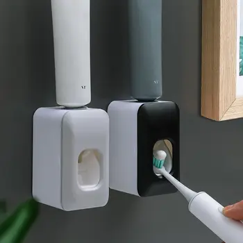 

Toothpaste Dispenser Toothpaste Squeezer Automatic Dustproof Toothbrush Holder Wall Mount Bathroom Accessories Lazy Artifact