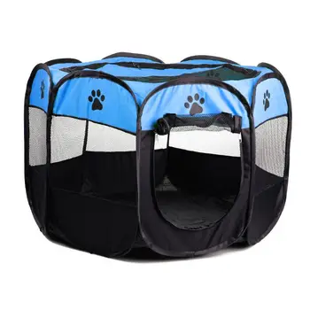 

Oxford Foldable Waterproof Pet Tent Dog Cat Fence Dog House Cage Puppy Kennel Camping Fence Dog Cat Playing Bed Pet Supplies