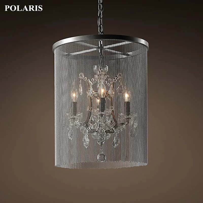 Современная винтажная хрустальная люстра светильник в деревенском стиле