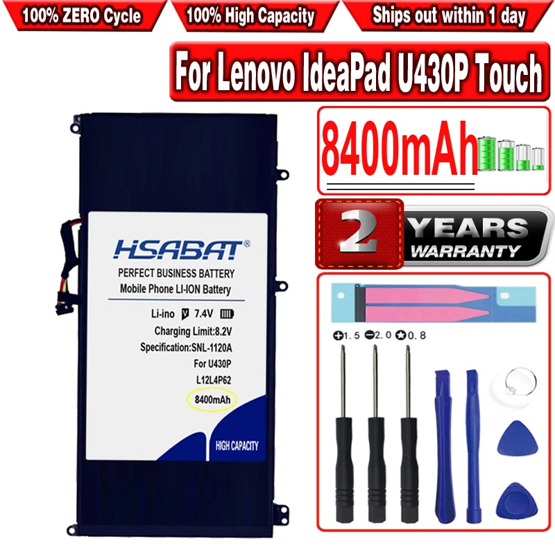 HSABAT 8400mAh L12M4P62 L12L4P62 Аккумулятор для ноутбука Lenovo IdeaPad U430P Touch U430 U430p U530 U530P |
