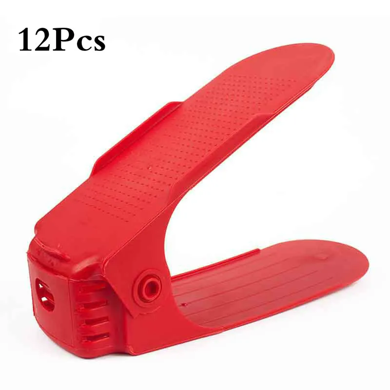 red-12Pcs 12 шт. стеллаж для обуви шкаф для обуви партнер органайзер для обуви хранение обуви сохранение обуви коллекция пространства женская обувь - Цвет: red-12Pcs