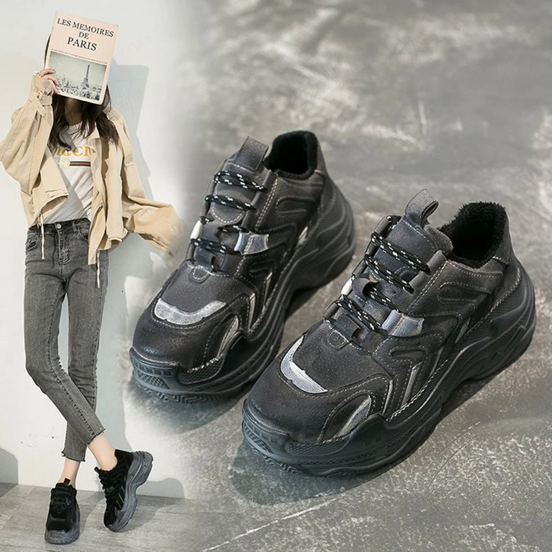 Женские кроссовки на плоской платформе, женская обувь для бега из Вулканизированной Ткани, дышащие повседневные кроссовки, женские прогулочные спортивные кроссовки на массивном каблуке - Цвет: yinxinzu916-