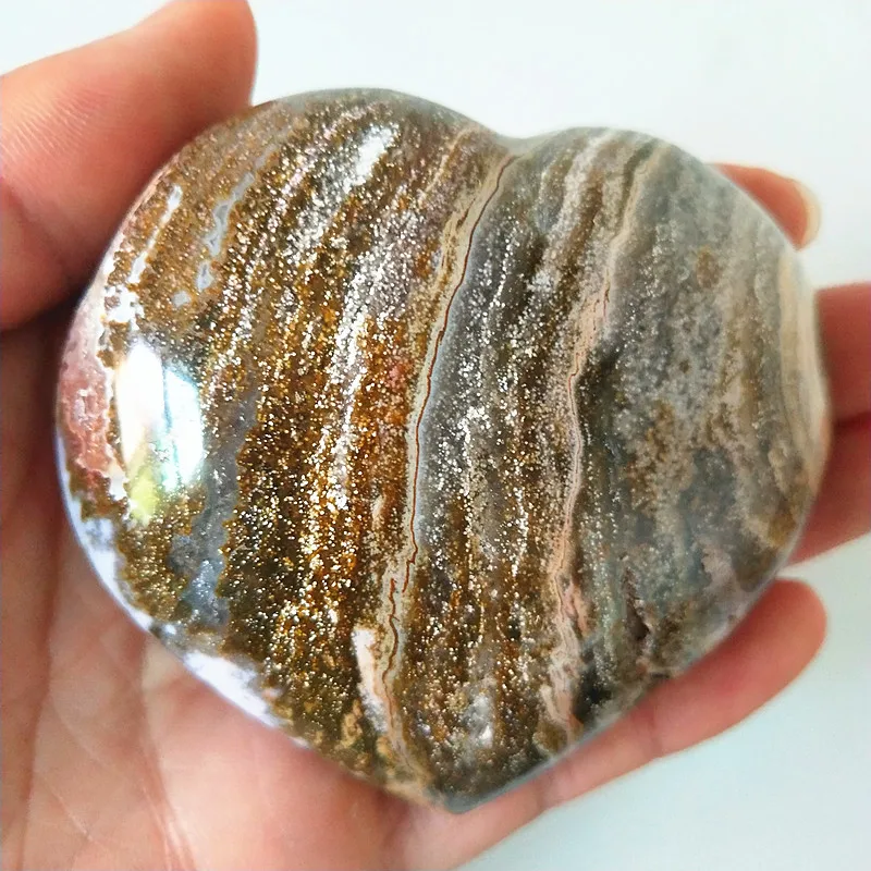 Природный морской яшма камень море Сердечко с драгоценным камнем кристалл камень минеральный образец Кристалл ston