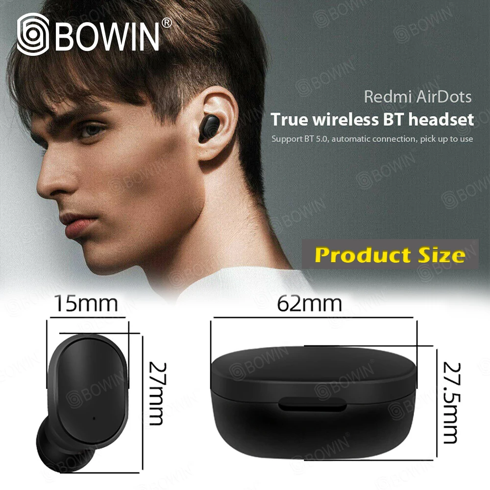 BOWIN Microphone game A6S TWS noise reduction 3D Sound waterproof Wireless Bluetooth 5 0 headset Sport For All Smart Phone