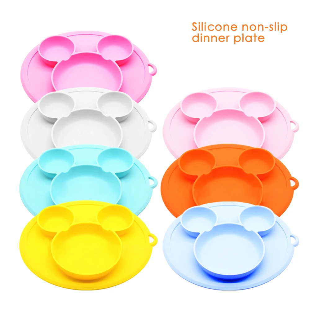 

Children's Silicone Bowl Sucker Bowl children Plate Baby Plate Baby Children's Non-slip Feeding Platos Kids Tableware Food Plate