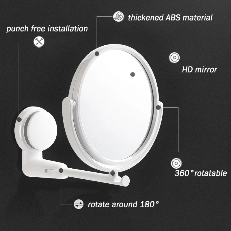 Двустороннее настенное зеркало для макияжа косметическое зеркало 3X увеличительное туалетное зеркало для ванной гибкое туалетное зеркало регулируемые зеркала