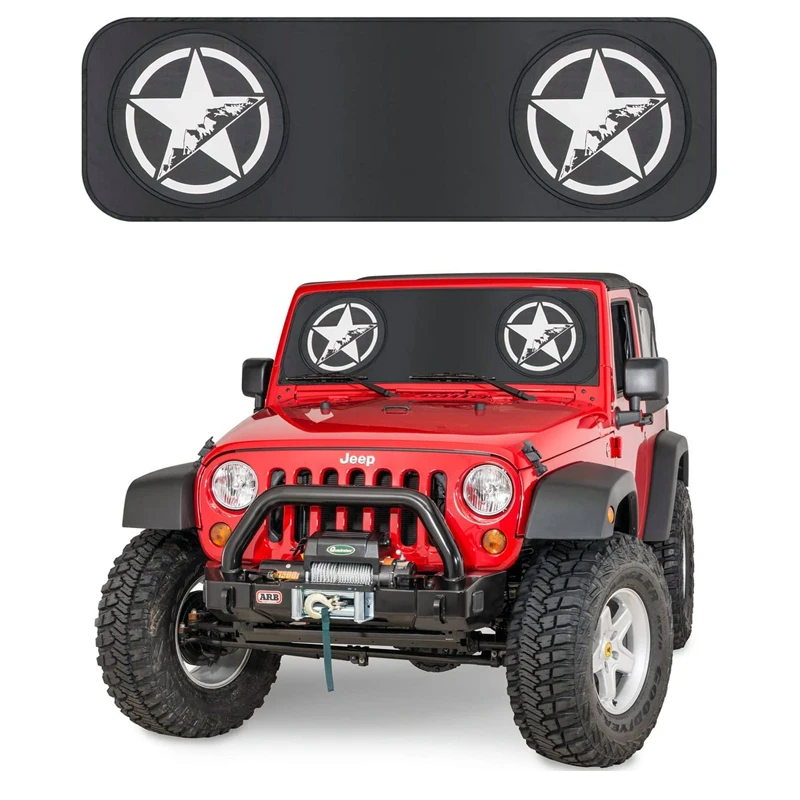 Windshield Sun Shade Heat Shield Sun Mat For Jeep Wrangler Yj Tj Jk