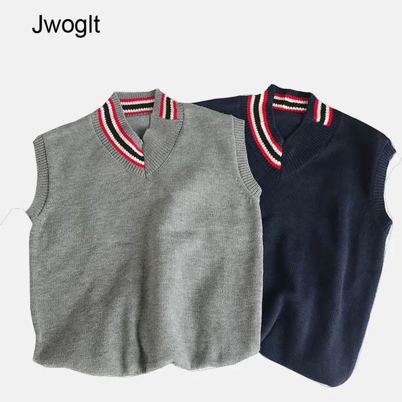 

Autumn New Arrival Korean Solid Color Sweater Vest Men Sweaters Sleeveless Wool Pullover Men V-Neck Jersey Hombre