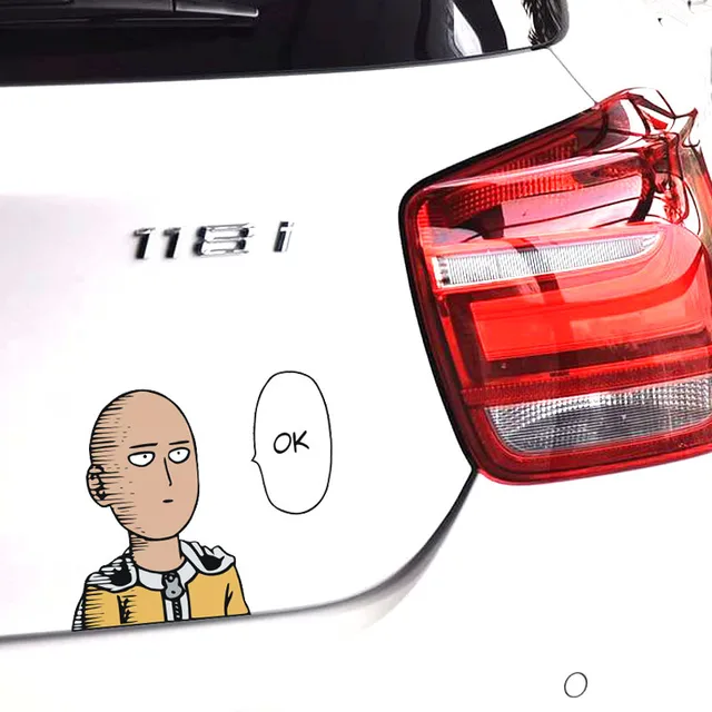 Furry Sticky Funny Saitama Anime Car Sticker Decal ONE PUNCH MAN Car  Accessories Bumper Helmet Trunk Mazda Stickers - AliExpress