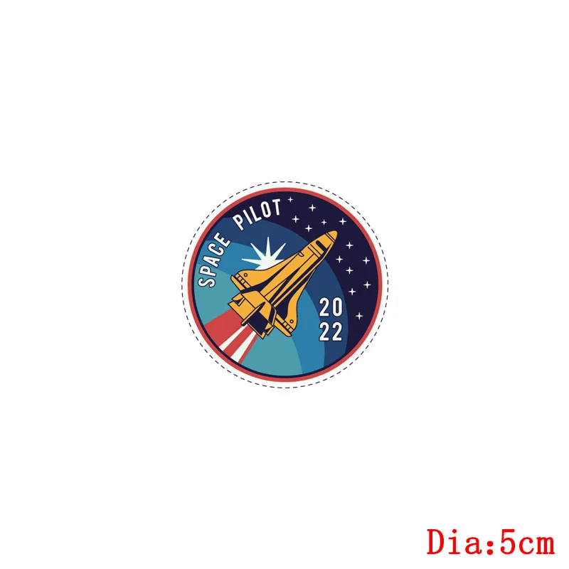 Виниловые термо наклейки для одежды с изображением космоса нашивка Ракета Moon Iron
