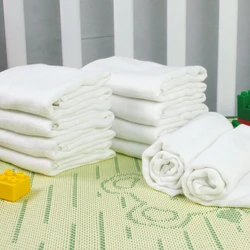 Couches en fibre de bambou pour bébé, en mousseline blanche, lavable, écologique, 50x70 cm 