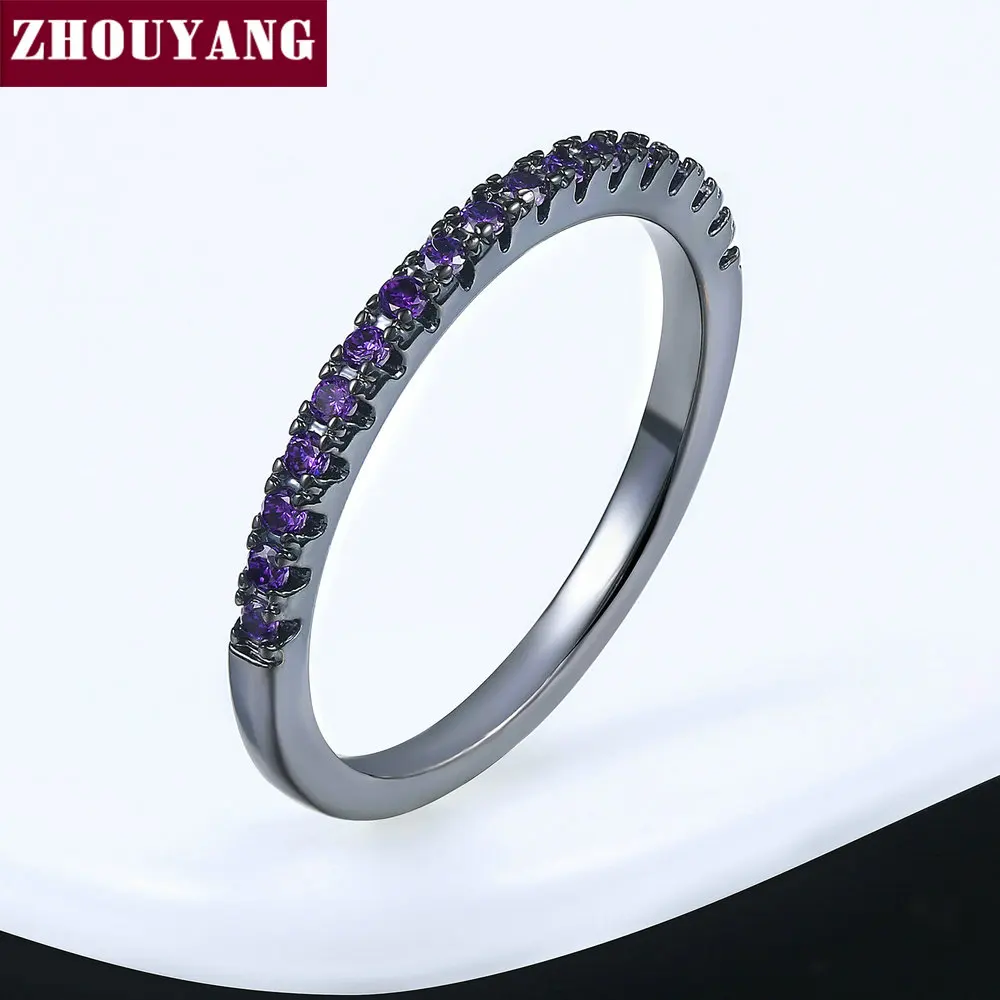 R188 ZHOUYANG обручальное кольцо для женщин и мужчин лаконичное классическое многоцветное мини кубическое циркониевое розовое золото цвет подарок модное ювелирное изделие R251 - Цвет основного камня: R188